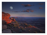 Moon Over Canyonlands National Park From Green River Overlook, Utah-Paper Art-26,,X20,,
