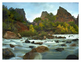 Court Of The Patriarchs Rising Above River, Zion National Park, Utah-Paper Art-18,,X14,,