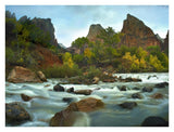 Court Of The Patriarchs Rising Above River, Zion National Park, Utah-Paper Art-34,,X26,,