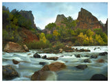 Court Of The Patriarchs Rising Above River, Zion National Park, Utah-Paper Art-50,,X38,,