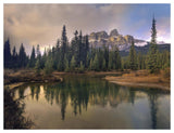 Castle Mountain And Boreal Forest Reflected In Lake, Alberta, Canada-Paper Art-50,,X38,,