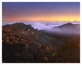 Sunrise And Crescent Moon Overlooking Haleakala Crater, Maui, Hawaii-Paper Art-42,,X32,,