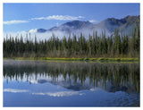 Lake Reflecting Mountain Range And Forest, Kluane National Park, Yukon, Canada-Paper Art-50,,X38,,