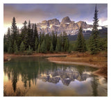 Castle Mountain And Boreal Forest Reflected In Lake, Banff National Park, Alberta-Paper Art-32,,X28.7,,