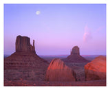 East And West Mittens, Buttes At Sunrise With Full Moon, Monument Valley, Arizona-Paper Art-30,,X24,,