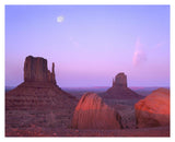 East And West Mittens, Buttes At Sunrise With Full Moon, Monument Valley, Arizona-Paper Art-37,,X30,,