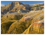 Eroded Buttes Showing Layers Of Sedimentary Rock, Badlands National Park, South Dakota-Paper Art-50,,X38,,