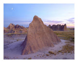 Crescent Moon Over Landscape Showing Erosional Features, Badlands National Park, South Dakota-Paper Art-22,,X18,,