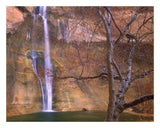 Calf Creek Falls Cascading Down Sandstone Cliff With Desert Varnish, Escalante National Monument, Utah-Paper Art-26,,X20,,