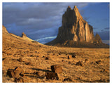 Shiprock, The Basalt Core Of An Extinct Volcano, Tuff-Breccia Ejected Boulders In Foreground, New Mexico-Paper Art-50,,X38,,