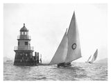 Sloop And Channel Pile Light On Sydney Harbour-Paper Art-34,,X26,,
