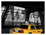 Taxi On The Queensboro Bridge, Nyc-Paper Art-18,,X14,,