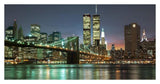 The Brooklyn Bridge And Twin Towers At Night-Paper Art-38,,X20,,