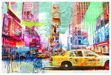 Taxis In Times Square 2.0-Paper Art-62,,X42,,