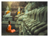 Young Buddhist Monk Praying, Thailand-Paper Art-34,,X26,,