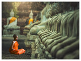 Young Buddhist Monk Praying, Thailand-Paper Art-50,,X38,,