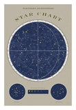 Northern Star Chart -Paper Art-18X26