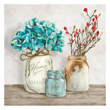 Floral Composition With Mason Jars I-Paper Art-26,,X26,,