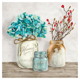 Floral Composition With Mason Jars I-Paper Art-38,,X38,,