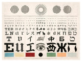 Multi-Lingual Eye Chart, Ca. 1907 - Dark Background-Paper Art-42X32
