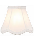 5"W x 4"H Set of 6 Down White Scallop Stretch Clip-on Candelabra Lampshade