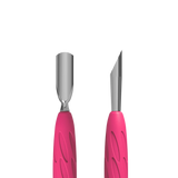 Manicure Pusher With Silicone Handle "Gummy" UNIQ 10 TYPE 2 (Narrow Rounded Pusher + Slanted Pusher) -PQ-10/2- STALEKS