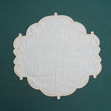 CELESTIA LINEN IVORY GOLD TRIM SQUARE PLACEMAT (Set Of 4)