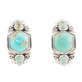 Emile Blue Turquoise Sterling Silver Hoop Earrings