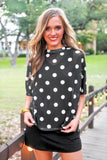 Emma Mesh Tee- After Dark Polka Dot