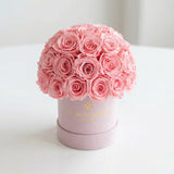 Essence Light Pink Suede Superdome Box | Light Pink Roses