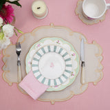 CELESTIA BEIGE OVAL FAUX LEATHER PLACEMAT & COASTER SET