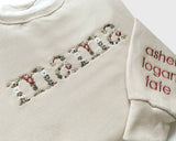 Floral Mama Sweatshirt | Neutral Embroidered Mom Crewneck