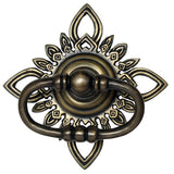 Gado Gado Hardware HRP5016 Oval Ring Pull with Carved Filigree Star Backplate Medium