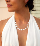 Golden Chain and White Pearl Necklaces
