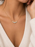 Gold Filled Diamond Bezel Cluster Necklace