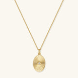 Gold Filled Oval Sun Necklace