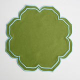 LUMERA GREEN ROUND FABRIC PLACEMAT (Set Of 4)