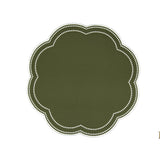 NURTURE GREEN SCALLOPED FAUX LEATHER PLACEMAT (Set Of 4)