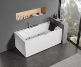 EAGO AM154ETLL5 5 ft Acrylic White Rectangular Whirlpool Bathtub w Fixtures