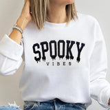 Spooky Vibes Embroidered Matching Sweatshirts for Halloween