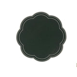 NURTURE GREEN SCALLOPED FAUX LEATHER PLACEMAT (Set Of 4)