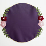 JASMINE PURPLE ORANGE ROUND FAUX LEATHER PLACEMAT