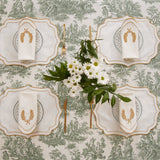 LUNA IVORY GOLD TRIM PLACEMAT & NAPKIN SET