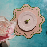 HAVEN PINK WAVY EDGE FAUX LEATHER PLACEMAT