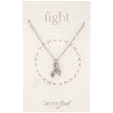 Heart & Hope Ribbon Pewter Necklace!
