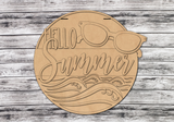 HELLO Summer Sunglasses Door Hanger DIY Unfinished Kit