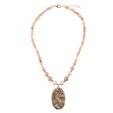 Jasper Slab in Pink Necklace
