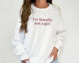 Embroidered "I'm Literally Just A Girl" Mother Daughter Matching Outfits