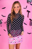 Keigan Mesh Top- After Dark Polka Dot