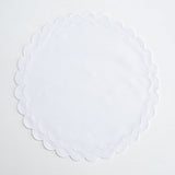 LILY WHITE ROUND FABRIC PLACEMAT & NAPKIN SET